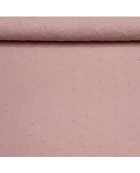 IZŠŪTS kokvilnas MUSLINS vienkrāsu GAIŠS PASTEĻU VECROZĀ (natural pink) tonis