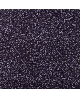 Cotton muslin (double gauze) with pattern Flower Sprigs on navy background