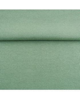 Kokvilnas trikotāžas manžete PELĒK ZAĻŠ (DUSTY MINT), rievota 2x2, 310 g/m2